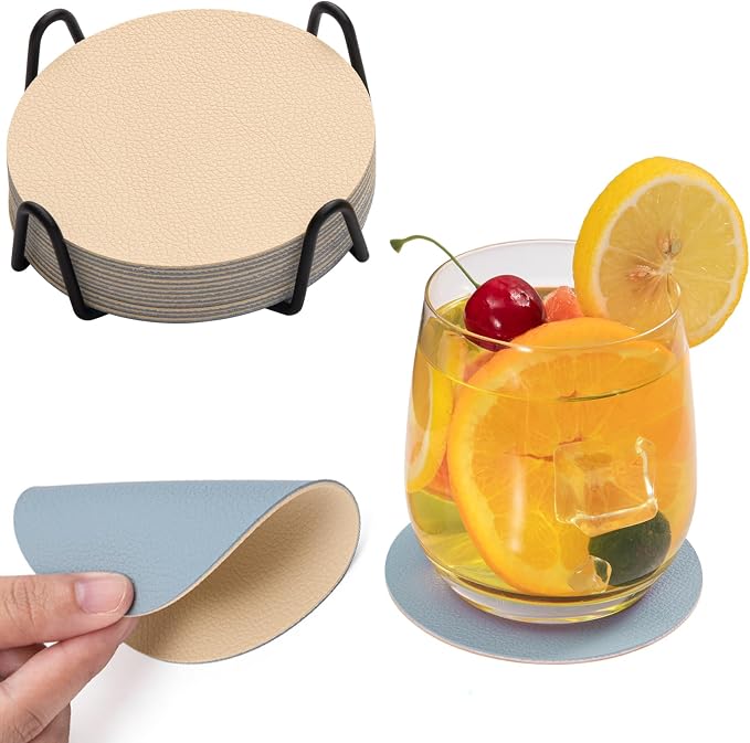 Faux Leather Drink Coasters by Chitomars