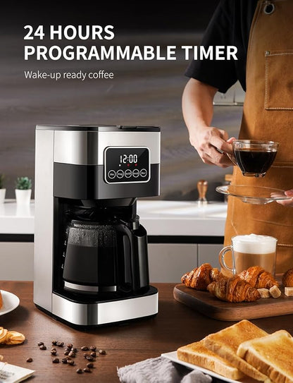 SHARDOR 10-Cup Programmable Coffee Maker, Regular & Strong Brew Drip Coffee - Image 2