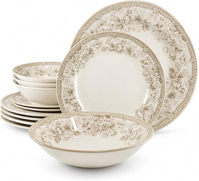 12-Piece Porcelain Dinnerware Set by TudorEngland