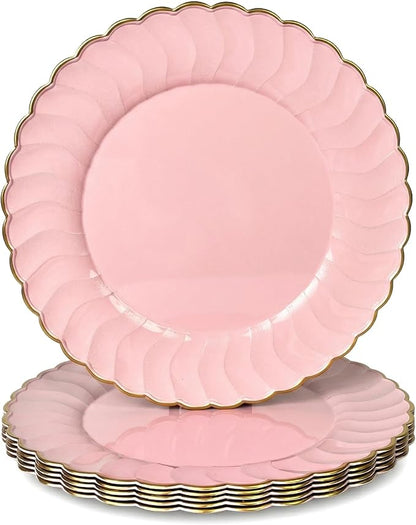 13 Inch Pink Scalloped Charger Plates by Umisriro