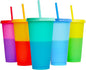 Color Changing Cups, 5 Pack 24oz Plastic Tumblers, Reusable Iced Coffee & by Alohastarttg