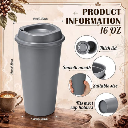Honeydak 45 Pack 16 oz Reusable Coffee Cups - Image 2
