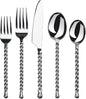 Gourmet Settings - 20-Piece Silverware Set - Silver Tear Collection - Polished Stainless Steel Flatware Sets - Service for 4 - Kitchen Cutlery Utensil Knife/Fork/Spoons - Dishwasher Safe