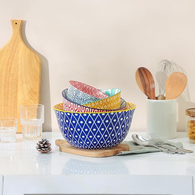 Selamica Ceramic Mixing Bowls, Nesting Bowls Set of 4 - Image 5