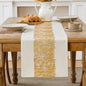 Metallic Style Gold Table Runner, Table Runners 108 Inches Long | Cotton Linen by Aiimart