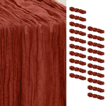 20 Pack Terracotta Christmas Cheesecloth Table Runner 35x120 Inch 10Ft Rustic by SuBleer