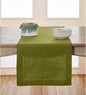 Solino Home Linen Hemstitch Table Runner 36 Inches - 100% Pure Linen Avocado Green Table Runner 14 x 36 Inch for Dresser and Coffee Tables - Winter, Spring, Easter, St Patricks Day - Classic Hemstitch