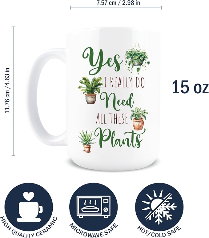 Hogg Yes I Really Do Need All These Plants Mug, 15 oz Ceramic Gardener Coffee - Image 7