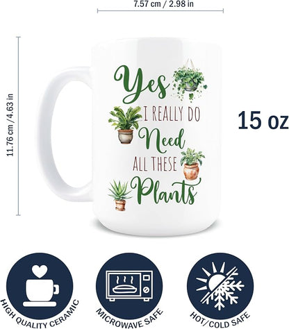 Hogg Yes I Really Do Need All These Plants Mug, 15 oz Ceramic Gardener Coffee - Image 7