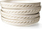 Artena Pasta Bowls, 50oz Large Salad Serving Bowls, 9.75'' Plates Bowls Set of 4, Big White Ceramic Soup Bowls for Kitchen, Embossment Shallow Dinner Bowl, Microwave Dishwasher Safe, Willow Leaf
