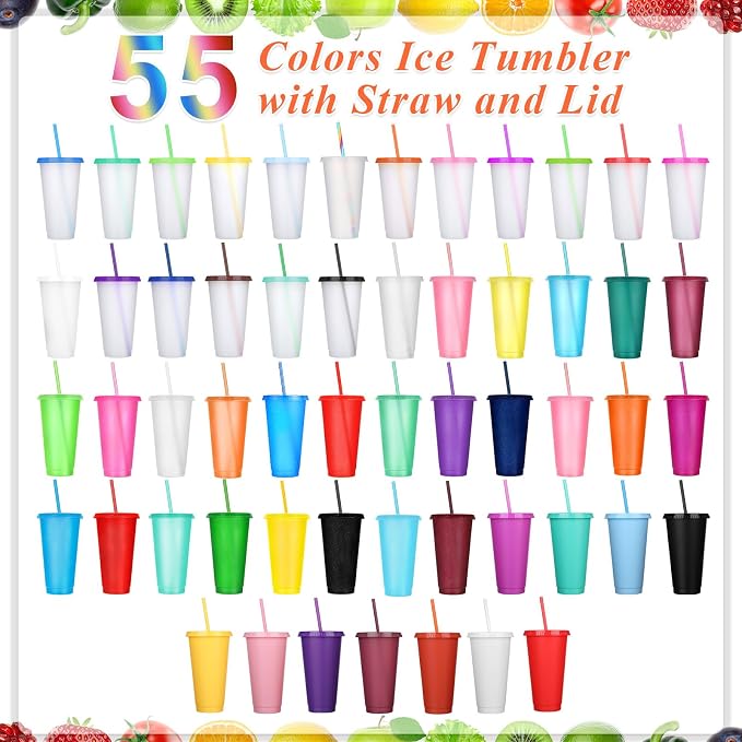 Honeydak 100 Pack Tumbler with Straw and Lid Bulk Cups - Image 2