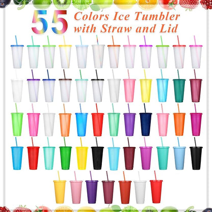 Honeydak 100 Pack Tumbler with Straw and Lid Bulk Cups - Image 2
