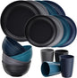 Quatish 16 Pcs Unbreakable Plates and Bowls, Plastic Dinnerware Sets by Quatish