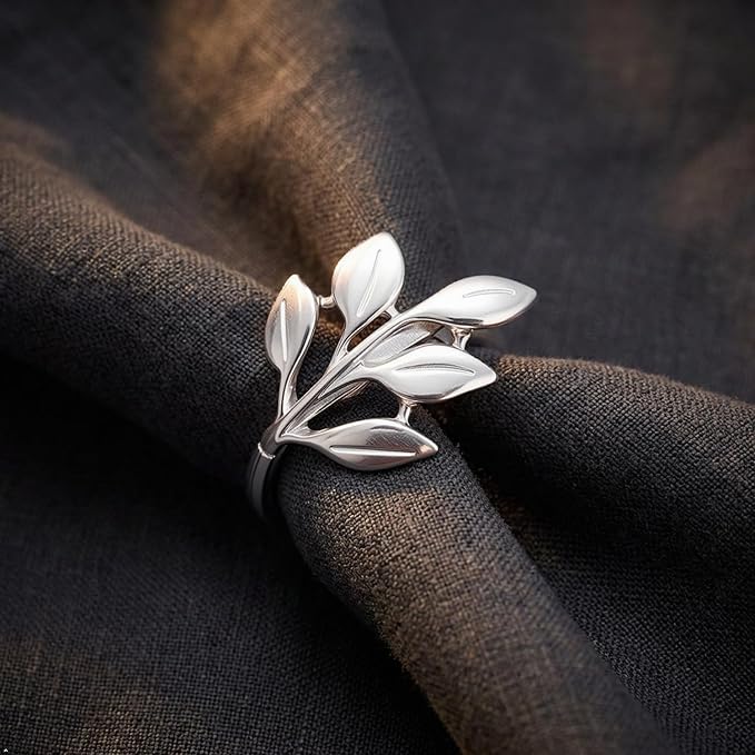 Set of 100 Leaf Napkin Rings Metal Silver Leaf Napkin Ring, Napkin Rings Bulk - Image 4