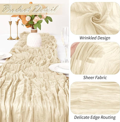30 Pack Ivory Cheesecloth Table Runner 17 x 108 inch Cheese Cloth Table Runners - Image 3