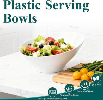 Bestluck 20 Oz White Plastic Party Bowls, 12 Pack | Disposable Snack Bowls - Image 4