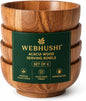 Acacia Wood Round Serving Bowls Set of 4 U Shape by WEBHUSHI