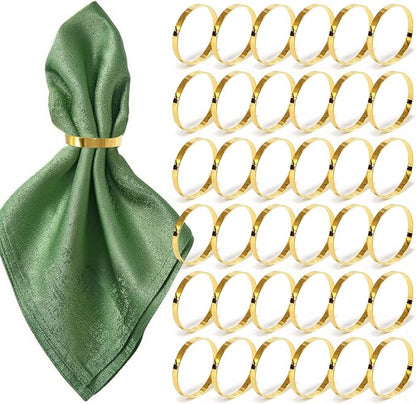 200 Pcs Gold Napkin Rings Bulk, Exquisite Round Napkin Ring Buckles, Suitable by YMGN