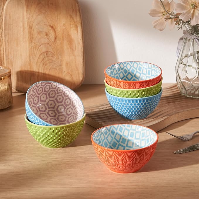 12 Oz Dessert Bowls Set of 6, 4.8" Small Porcelain Ice Cream Bowls Set | - Image 6