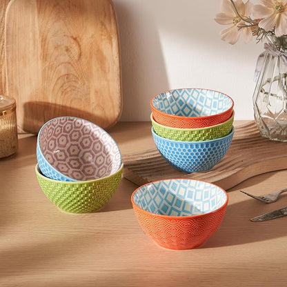 12 Oz Dessert Bowls Set of 6, 4.8" Small Porcelain Ice Cream Bowls Set | - Image 6