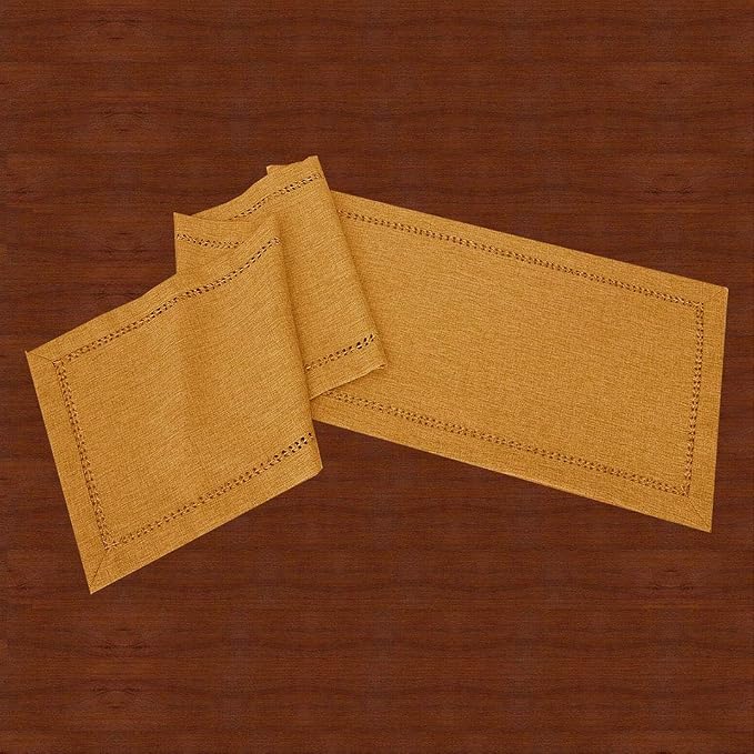 Grelucgo Handcrafted Solid Color Dining Table Runner, Dresser Scarf, - Image 2