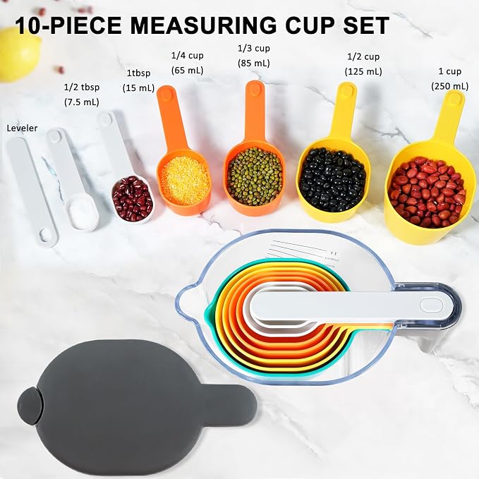 19-Pc Magnetic Measuring Cups and Spoons Set, - Image 2
