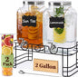 2 Gallon Glass Drink Dispensers by Kikcoin