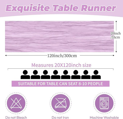 6 Pack Lavender Cheesecloth Table Runner 20 x 120 Inch Gauze Table Runner - Image 2