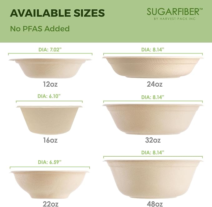 12oz Compostable Paper Bowls Disposable Round Natural Cereal Bowl, Biodegradable - Image 8