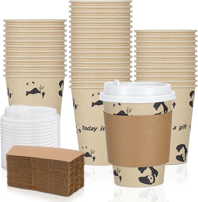 25 Pack 12 oz Disposable Cups Paper Coffee Cups by Unknown