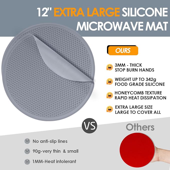 12 Inch Multi-Purpose Silicone Mat, As Drying Mat, Microwave Mat, Pot Holder - Image 3