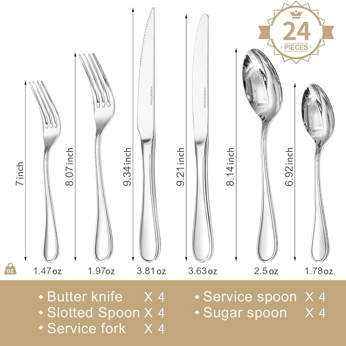 24 Piece Silverware Set for 4 - Image 2