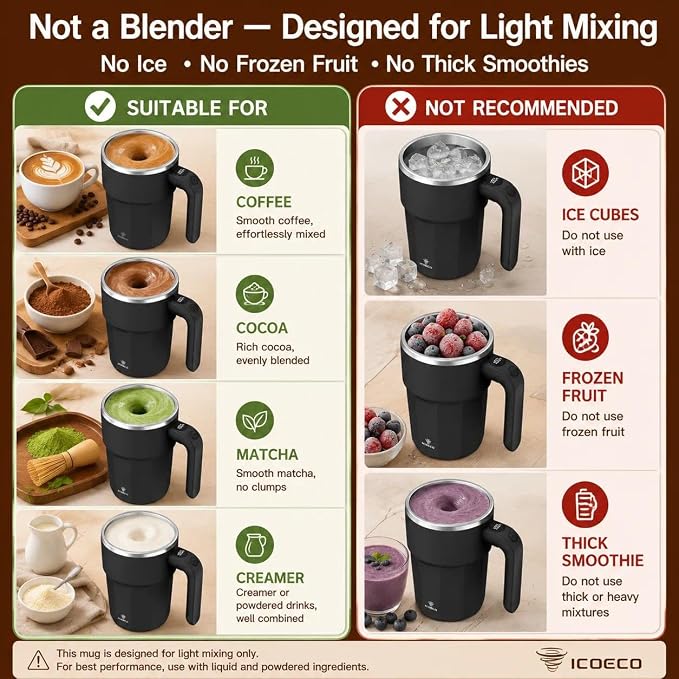 Self Stirring Coffee Mug, 12oz Rechargeable Magnetic Mixing Cup - Image 6