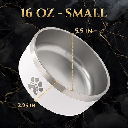 Stainless Steel Dog Bowl for Small-Large Dogs | Double Wall Insulated, Non-Slip Base Heavy Duty Water and Food Bowls for Dogs & Cats | Pet Safe BPA Free & Dishwasher Safe | 16 Oz - Red