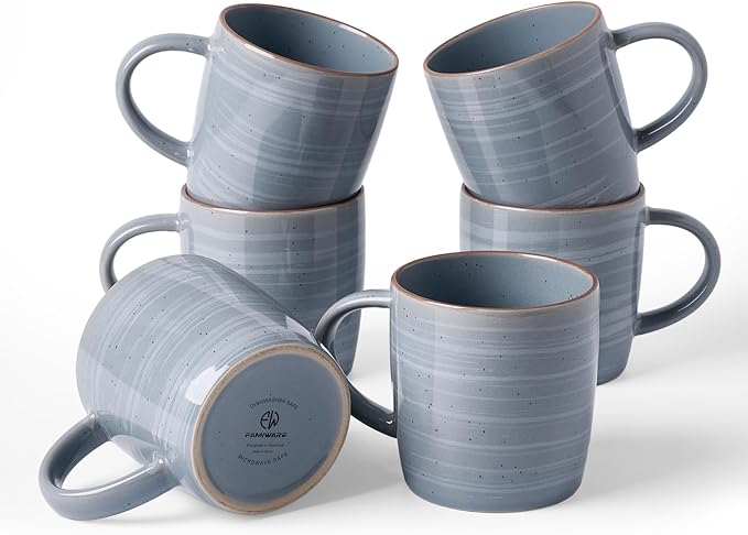 famiware Coffee Mugs Set of 6, Meteor 13 oz Ceramic Mug Cup Set by Famiware