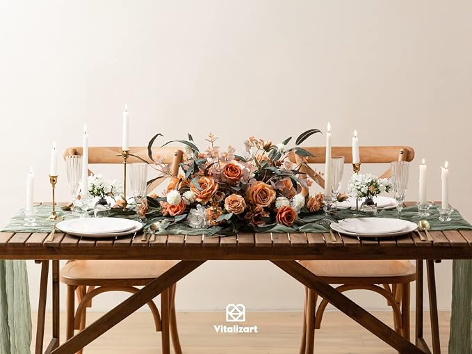 Vitalizart Cheesecloth Table Runner Sage Green 10ft Gauze Boho Rustic | 120 - Image 4