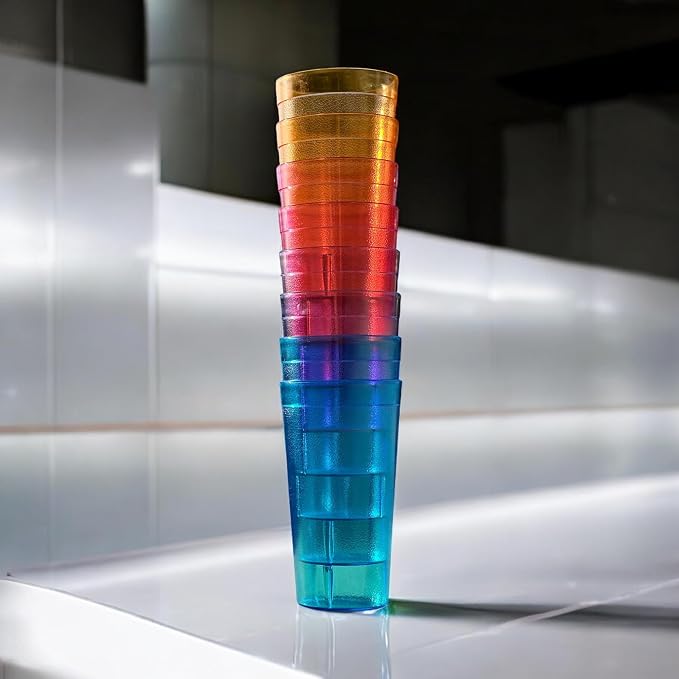 Oojami Set of 24 Plastic Tumblers, 20-Ounce Reusable Cups, BPA-Free & - Image 8