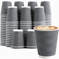 Clawsoff 120 Pack 10 oz Coffee Cups Disposable Insulated Paper Cup Gray | by BuyNow