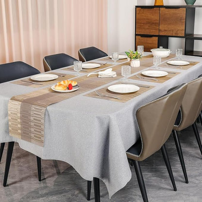 Table Runner 71 Inches Long, Vinyl Woven Farmhouse Table Runners | Washable - Image 6