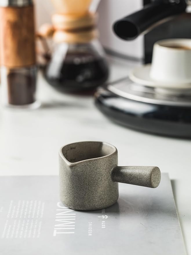 Espresso Cup 3 OZ, Ceramic Espresso Measuring Cup, Double Spouts | Espresso - Image 6