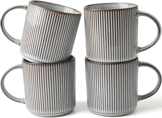 famiware Coffee Mug Set for 4, Star 12 oz Catering Mugs Cup Set by Famiware
