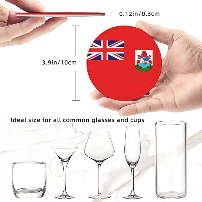 6 Pack Bermuda Flag Leather Coaster - Image 4