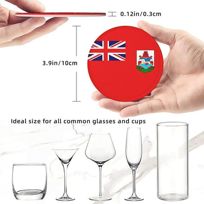 6 Pack Bermuda Flag Leather Coaster - Image 4