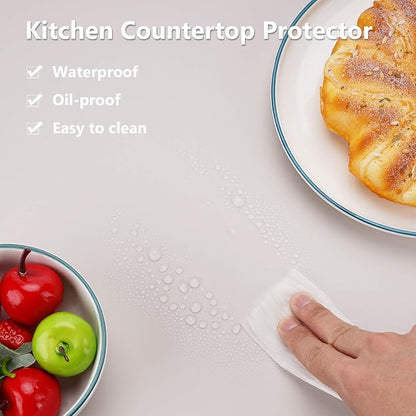 Gartful Silicone Mats for Kitchen Counter, Large Silicone Countertop Protector 25" by 17", Nonskid Heat Resistant Desk Saver Pad, Multipurpose Mat, Table Placemat, Beige, 2PCS