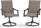 PHI VILLA Swivel Outdoor Chair Set of 2,Patio Swivel Rocking Chairs with Textilene Fabric and Metal Frame for All Weather,Outdoor Dining Chairs for Garden