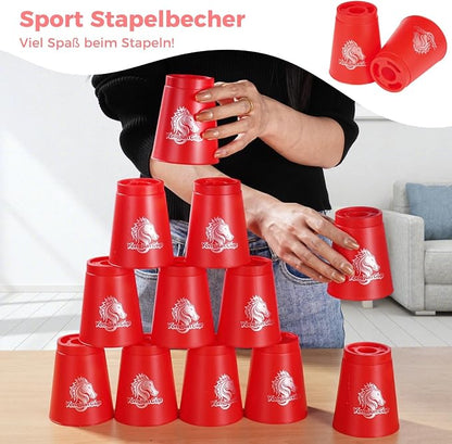yeesport 48 Sport Stacking Cups Red/Blue/Green/Orange - Image 2