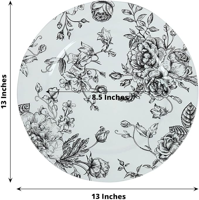 Efavormart 6-Pack Acrylic Charger Plates 13" Round White - Image 3