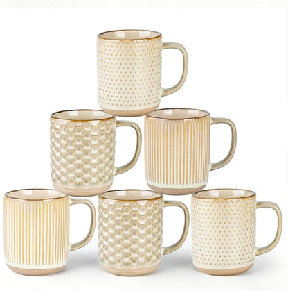 GBhome Coffee Mugs Set of 6, 16 oz Coffee Cups by GBhome