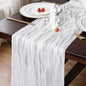 13.3FT White Cheesecloth Table Runner Transparent Boho Table Runner Rustic by TuTive