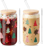 Sliner 2 Pcs Christmas Tree Glass Cups Summer Xmas Tumbler by Sliner